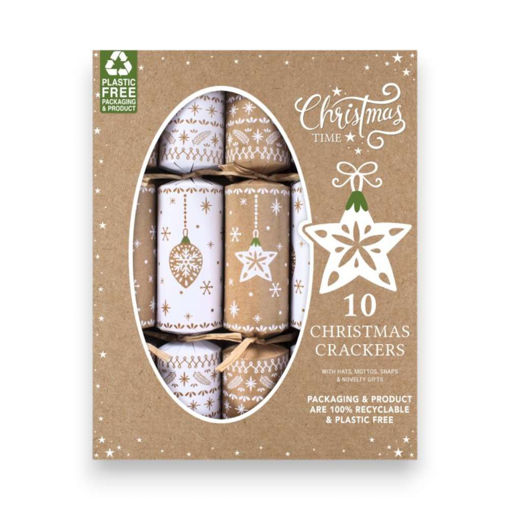 Picture of ECO STAR & BAUBLE CHRISTMAS CRACKERS 9 INCH - 6 PACK